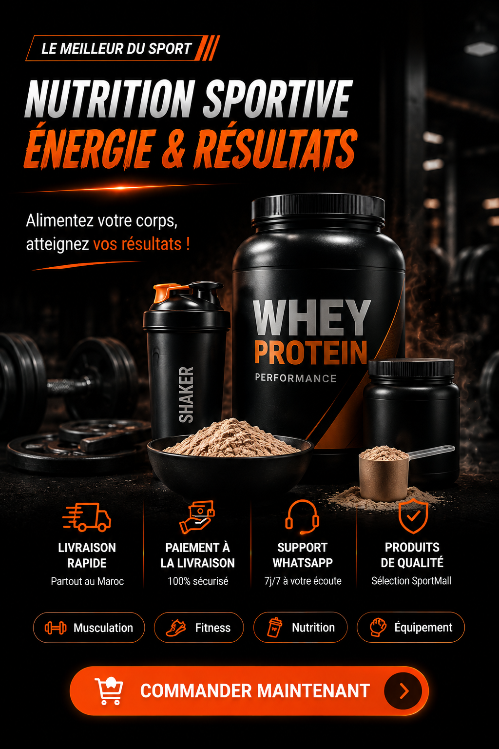 Nutrition sportive énergie et résultats SportMall Maroc